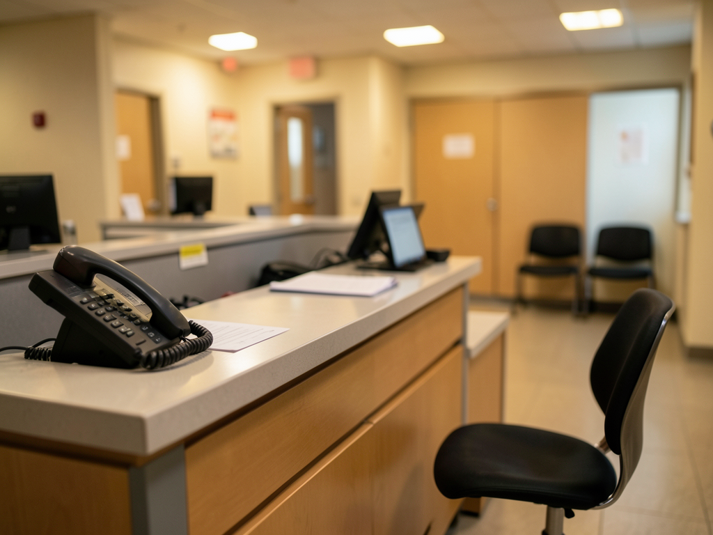 Empty reception desk